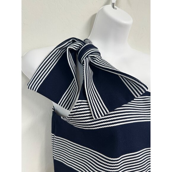 NWOT Anthropologie Bishop + Young Navy & White One Shoulder Tie Tank Size Small - Picture 5 of 12